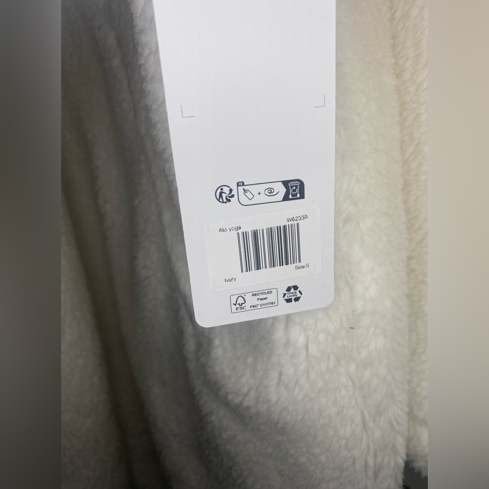 NWT Alo Yoga Oversized Sherpa Trench Teddy Coat - Ivory - Picture 10 of 13
